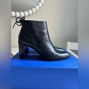Stuart Weitzman Women’s Lofty Black Napa Leather Booties Size 8